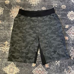 Lululemon Black Camo Athletic Shorts with 9” Inseam